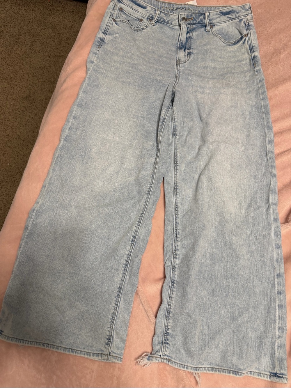 American Eagle Outfitters Light Blue Wide Leg Jeans - Picture 2 of 5